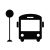 Vector art: bus icon on white background.